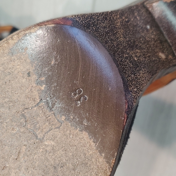 Coclico Womens Suede Ankle Strap Heels Open Toe Sandals Shoes sz 38 US 7.5 - Picture 13 of 15